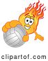 Vector Illustration of a Cartoon Comet Mascot Holding out a Volleyball by Mascot Junction