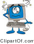 Vector Illustration of a Cartoon Computer Mascot Confused and Seeing Stars by Mascot Junction