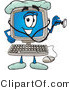 Vector Illustration of a Cartoon Computer Mascot Doctor Holding a Stethoscope by Mascot Junction