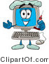 Vector Illustration of a Cartoon Computer Mascot Holding a Syringe by Mascot Junction