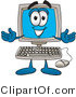 Vector Illustration of a Cartoon Computer Mascot with Welcoming Open Arms by Mascot Junction