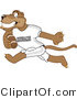 Vector Illustration of a Cartoon Cougar Mascot Character Playing Football by Mascot Junction