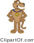 Vector Illustration of a Cartoon Cougar Mascot Character Wearing a Medal by Toons4Biz