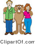Vector Illustration of a Cartoon Cougar Mascot Character with Adults by Mascot Junction