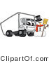 Vector Illustration of a Cartoon Delivery Truck Mascot with a Snowman by Toons4Biz