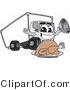 Vector Illustration of a Cartoon Delivery Truck Mascot with a Thanksgiving Turkey by Toons4Biz
