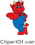 Vector Illustration of a Cartoon Devil Mascot Leaning by Mascot Junction