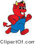 Vector Illustration of a Cartoon Devil Mascot Running by Mascot Junction