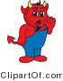 Vector Illustration of a Cartoon Devil Mascot Whispering by Toons4Biz