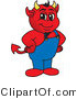 Vector Illustration of a Cartoon Devil Mascot with His Hands on His Hips by Mascot Junction