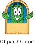 Vector Illustration of a Cartoon Dollar Bill Mascot on a Blank Tan Label by Mascot Junction