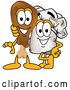 Vector Illustration of a Cartoon Drumstick Mascot Beside a Chef Hat Mascot Posing Together by Mascot Junction