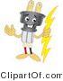 Vector Illustration of a Cartoon Electric Plug Mascot by Mascot Junction