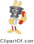 Vector Illustration of a Cartoon Electric Plug Mascot Holding a Phone by Mascot Junction