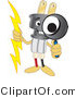 Vector Illustration of a Cartoon Electric Plug Mascot Using a Magnifying Glass by Mascot Junction