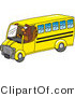 Vector Illustration of a Cartoon Falcon Mascot Character Bus Driver by Mascot Junction