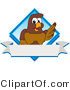 Vector Illustration of a Cartoon Falcon Mascot Character Diamond Logo by Mascot Junction