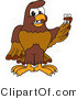 Vector Illustration of a Cartoon Falcon Mascot Character Holding a Missing Tooth by Mascot Junction