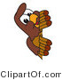 Vector Illustration of a Cartoon Falcon Mascot Character Peeking by Mascot Junction