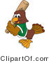 Vector Illustration of a Cartoon Falcon Mascot Character Playing Baseball by Mascot Junction