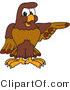 Vector Illustration of a Cartoon Falcon Mascot Character Pointing Right by Mascot Junction