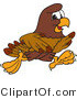 Vector Illustration of a Cartoon Falcon Mascot Character Running by Mascot Junction