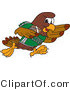Vector Illustration of a Cartoon Falcon Mascot Character Running with a Football by Mascot Junction
