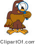Vector Illustration of a Cartoon Falcon Mascot Character Using a Magnifying Glass by Mascot Junction