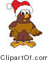 Vector Illustration of a Cartoon Falcon Mascot Character Wearing a Santa Hat by Mascot Junction
