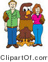Vector Illustration of a Cartoon Falcon Mascot Character with Adults by Mascot Junction