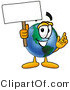 Vector Illustration of a Cartoon Globe Mascot Holding a Blank Sign by Mascot Junction