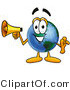Vector Illustration of a Cartoon Globe Mascot Holding a Megaphone by Mascot Junction