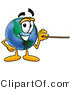 Vector Illustration of a Cartoon Globe Mascot Holding a Pointer Stick by Mascot Junction