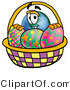 Vector Illustration of a Cartoon Globe Mascot in an Easter Basket Full of Decorated Easter Eggs by Mascot Junction