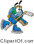 Vector Illustration of a Cartoon Globe Mascot Playing Ice Hockey by Mascot Junction