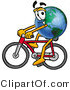 Vector Illustration of a Cartoon Globe Mascot Riding a Bicycle by Mascot Junction