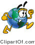 Vector Illustration of a Cartoon Globe Mascot Running by Mascot Junction