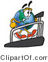 Vector Illustration of a Cartoon Globe Mascot Walking on a Treadmill in a Fitness Gym by Mascot Junction