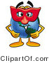 Vector Illustration of a Cartoon Globe Mascot Wearing a Red Mask over His Face by Mascot Junction