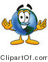 Vector Illustration of a Cartoon Globe Mascot with Welcoming Open Arms by Mascot Junction