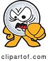Vector Illustration of a Cartoon Golf Ball Sports Mascot Angrily Pointing Outwards by Toons4Biz