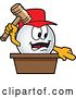 Vector Illustration of a Cartoon Golf Ball Sports Mascot Auctioneer by Mascot Junction