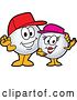 Vector Illustration of a Cartoon Golf Ball Sports Mascot Couple by Toons4Biz