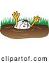 Vector Illustration of a Cartoon Golf Ball Sports Mascot Drowning in Mud by Mascot Junction