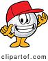 Vector Illustration of a Cartoon Golf Ball Sports Mascot Wearing a Red Hat and Grinning by Toons4Biz