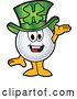 Vector Illustration of a Cartoon Golf Ball Sports Mascot Wearing a St Patricks Day Hat by Mascot Junction