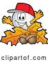 Vector Illustration of a Cartoon Golf Ball Sports Mascot with Acorns and Autumn Leaves by Mascot Junction