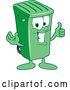 Vector Illustration of a Cartoon Green Rolling Trash Can Mascot Giving a Thumb up by Mascot Junction