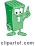 Vector Illustration of a Cartoon Green Rolling Trash Can Mascot Holding up a Finger by Mascot Junction