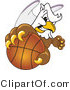 Vector Illustration of a Cartoon Griffin Mascot Grabbing a Basketball by Mascot Junction